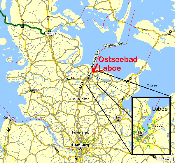 Wegbeschreibung Laboe